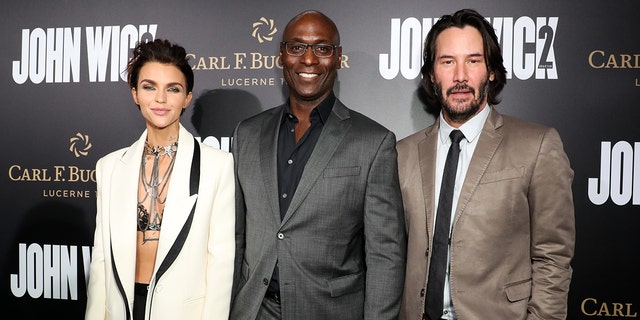 Ruby Rose, Lance Reddick and Keanu Reeves at the premiere of "John Wick 2."