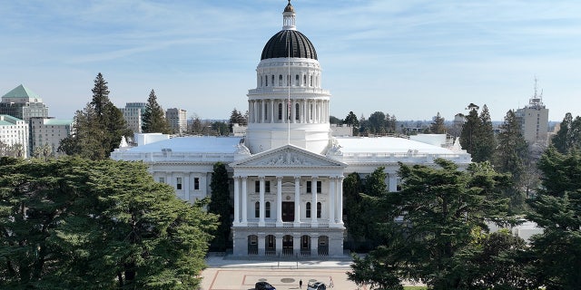 California capitol aerial view