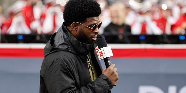 ESPN analyst/sportscaster P.K. Subban covers the Hurricanes practice at Carter-Finley Stadium on Feb. 17, 2023, in Raleigh, North Carolina.