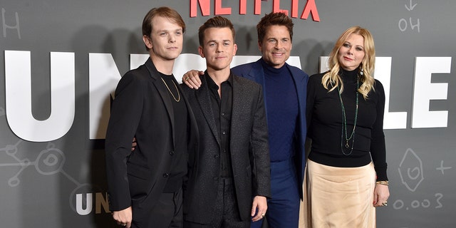 Sheryl and Matthew Edward Lowe, supported Rob and John Owen Lowe at the premiere of their new Netflix show "Unstable," loosely based on their real-life father-son relationship.