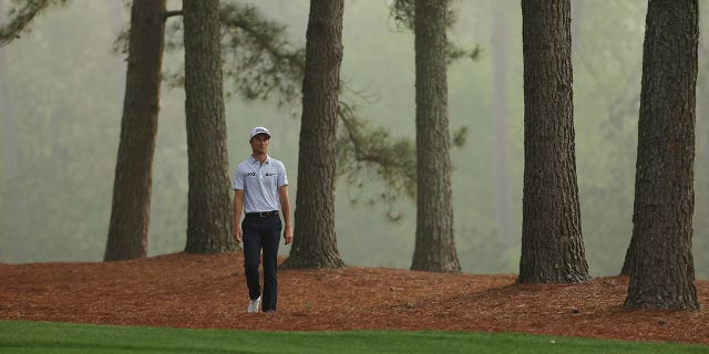 Will Zeltoris of the United States walks the 11th hole during a practice round before the 2023 Masters Tournament at Augusta National Golf Club on April 5, 2023 in Augusta, Ga.