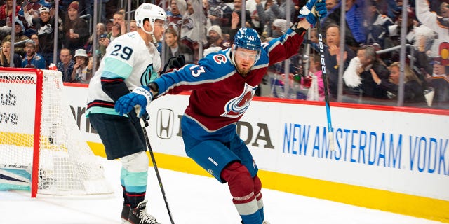 Valeri Nichushkin scores a goal in the second game against Seattle