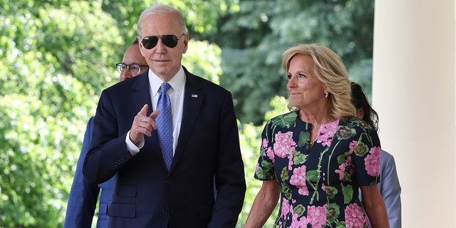 Joe and Jill Biden walking together