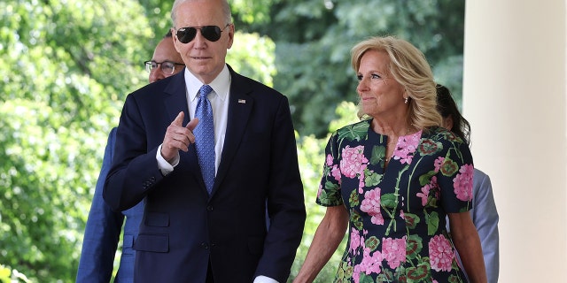 Joe and Jill Biden walking together