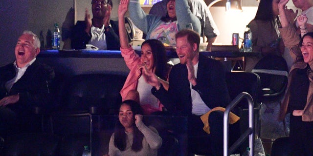 Meghan Markle Prince Harry at NBA game