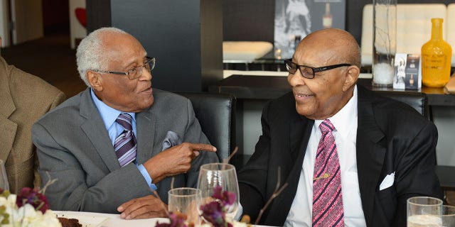 Herb Douglas and Louis Stokes at an event in February 2015