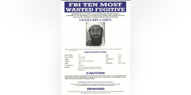 Osama bin Laden FBI Most Wanted poster