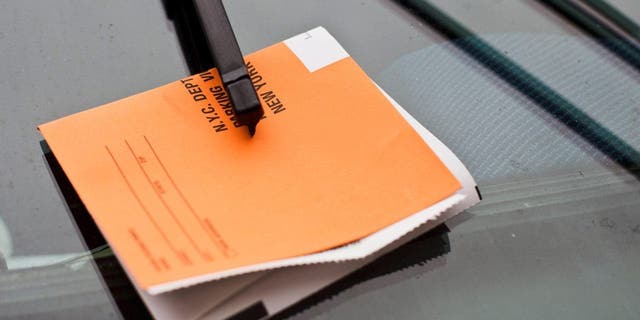 NYC Parking Ticket is seen on vehicle in Manhattan