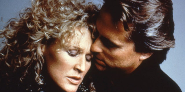 Glenn Close and Michael Douglas on set of "Fatal Attraction"