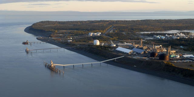 Existing liquefied natural gas export infrastructure is pictured in Kenai, Alaska, in 2008.