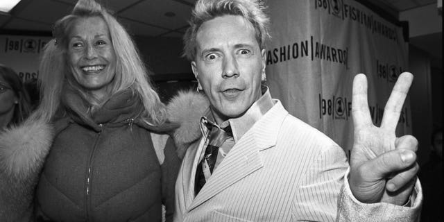 John Lydon and wife Nora backstage at the VH1 Fashion Awards in 1998.