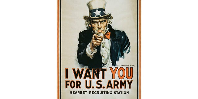 James Montgomery Flagg's Uncle Sam "I Want You" 1917 WWI recruiting poster has become one of the most enduring images in U.S history.