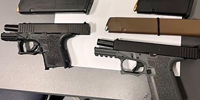 Police recovered two ghost guns from two teen suspects fleeing from the scene of an attempted armed carjacking, authorities said.