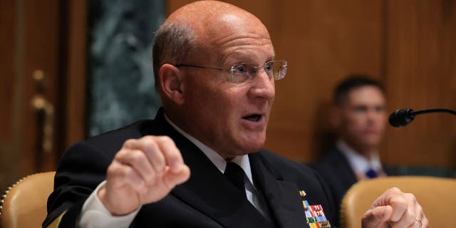 Chief of Naval Operations Admiral Michael Gilday said the Navy is looking to semi-autonomous ships as a stepping stone to full automation, and AI is a big part of the equation. (Chip Somodevilla/Getty Images)