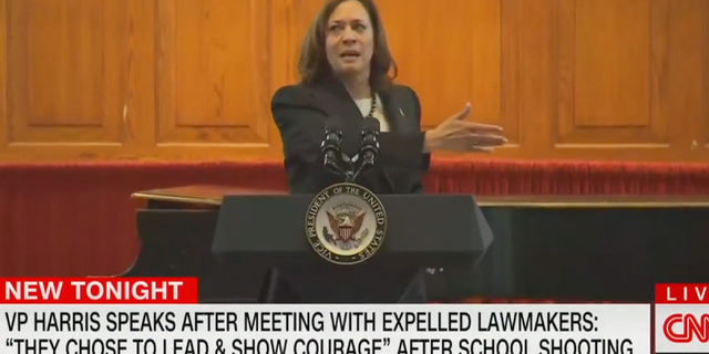 Kamala Harris gave an impassioned speech condemning Tennessee GOP members who expelled Democratic members from the legislature on Thursday.