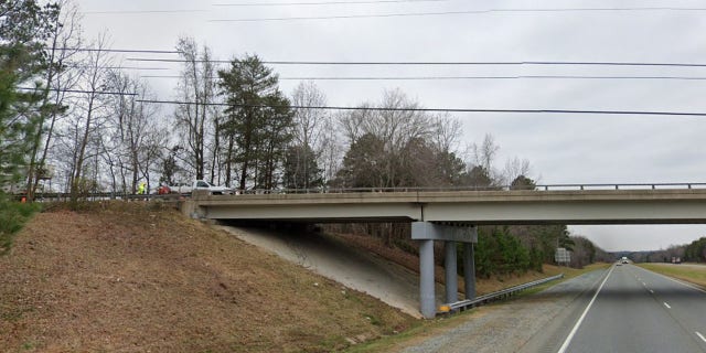 The area where the single-engine Vans RV-12 crashed along U.S. 421 in North Carolina.