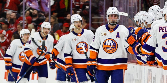 Islanders celebrate goal