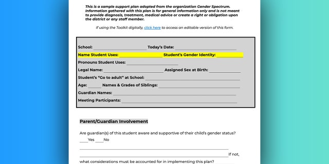 Jeffco Public Schools gender support plan