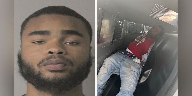 Jeremy Wright mugshot and photo in back of cruiser
