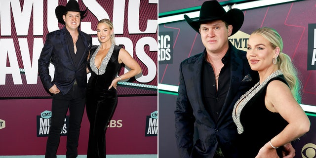 Jon Pardi and wife Summer matched wearing all-black. The happy couple recently became first-time parents.