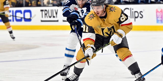 Jonathan Marchessault receives the puck