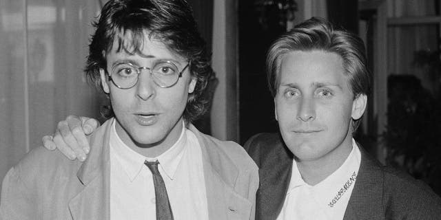 Judd Nelson, left, and Emilio Estevez