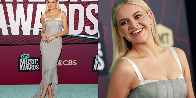 Kelsea Ballerini walked the red carpet at the 2023 CMT Awards, which she is co-hosting with Kane Brown.