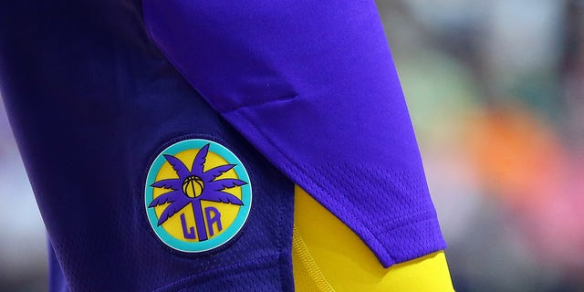 The Los Angeles Sparks logo on a pair of shorts during the Sun game on June 6, 2019 at Mohegan Sun Arena in Uncasville, Connecticut.