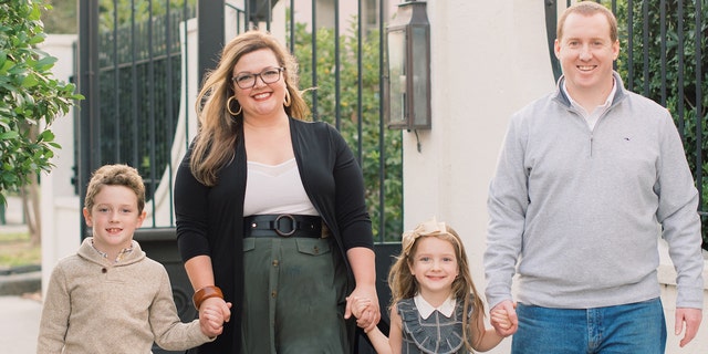 Marie Ohlsson Chisholm (pictured with her family in New Orleans) was diagnosed with ADHD at 40 years old. She told Fox News Digital her diagnosis has been both a blessing and a curse.