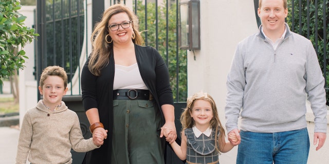 Marie Ohlsson Chisholm (pictured with her family in New Orleans) was diagnosed with ADHD at 40 years old. She told Fox News Digital her diagnosis has been both a blessing and a curse.