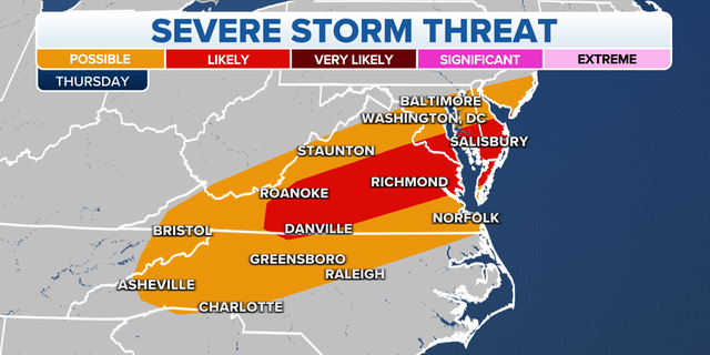 Severe Weather Along Mid-Atlantic To Bring Threats Of Heavy Rain ...