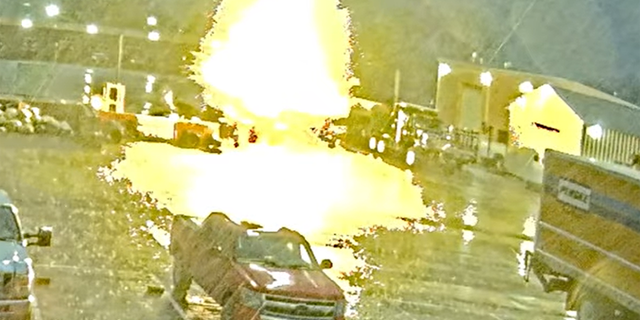 A Greene County Highway Department truck was hit by lightning.