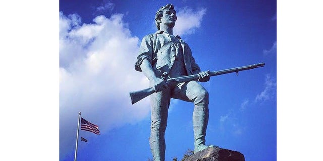 The Minuteman Statue in Lexington, Massachusetts, is meant to depict Captain John Parker, who led the outnumbered Lexington militia against the British regulars on April 19, 1775. The ensuing skirmish, the "shot heard 'round the world," ignited the American Revolution.