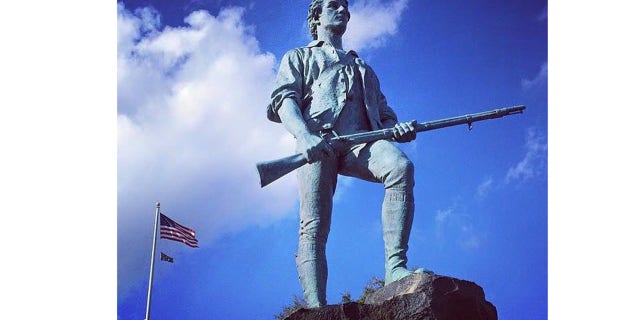 The Minuteman Statue in Lexington, Massachusetts, is meant to depict Captain John Parker, who led the outnumbered Lexington militia against the British regulars on April 19, 1775. The ensuing skirmish, the "shot heard 'round the world," ignited the American Revolution.