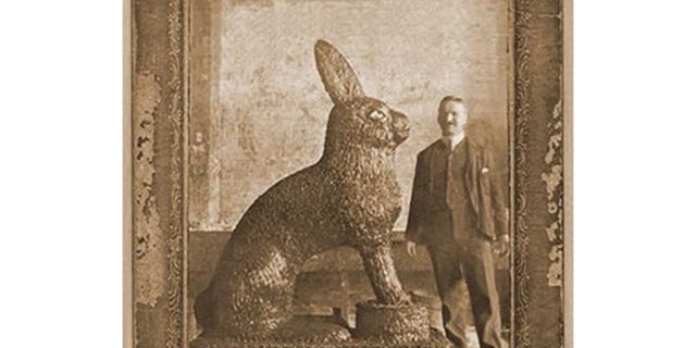 Robert L. Strohecker was a salesman for W.H. Luden Confectioner in 1890 when he had a giant 5-foot-tall (or perhaps even taller)<strong> </strong>solid chocolate Easter bunny made to promote the company's new line of smaller Easter bunnies. One chocolate industry expert estimates the massive bunny weighed 400 to 500 pounds and would cost $10,000 to make today.