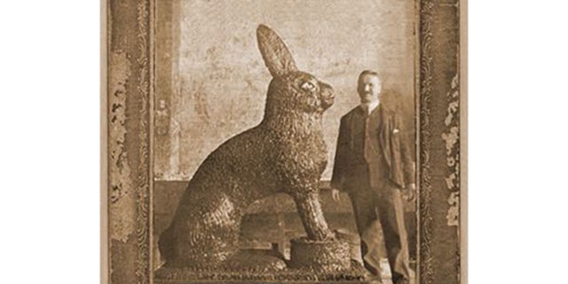 Robert L. Strohecker was a salesman for W.H. Luden Confectioner in 1890 when he had a giant 5-foot-tall (or perhaps even taller)<strong> </strong>solid chocolate Easter bunny made to promote the company's new line of smaller Easter bunnies. One chocolate industry expert estimates the massive bunny weighed 400 to 500 pounds and would cost $10,000 to make today.