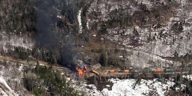 A train derailed in Rockwood, Maine on Saturday with hazardous materials on board
