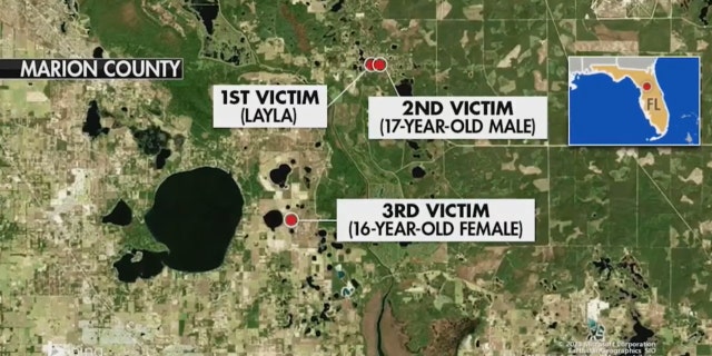 Three teenage shooting victims were found left for dead miles apart in Marion County, Florida, between March 30 and April 1.