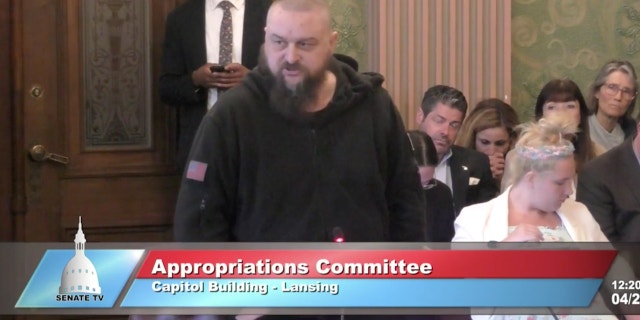 A Michigan resident speaks at the hearing on Thursday, saying the money Gotion makes from the project would be "return to China" and be used as a weapon.