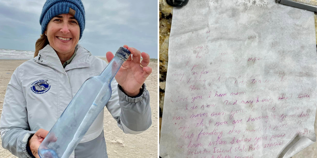 One of the messages in bottles the Tunnells found on Matagorda Island was written with a red or pink pen, and it was enclosed in a clear bottle. The combination led to the letter's fading quickly, according to Mission-Aransas Reserve. The research center noted that letters written with pencil that are enclosed in dark bottles tend to last longer.