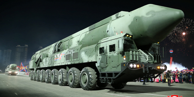Another missile is shown during the North Korean military parade in Pyongyang on Feb. 8, 2023.