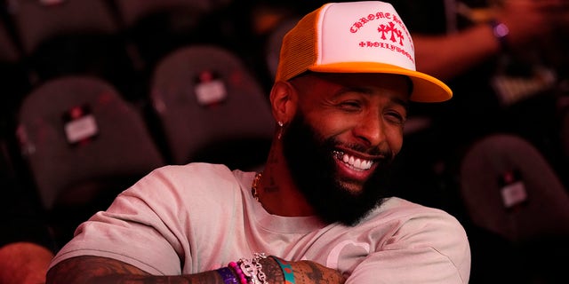 Odell Beckham Jr. is seen in attendance during the UFC 287 event at Kaseya Center on April 8, 2023 in Miami, Florida.