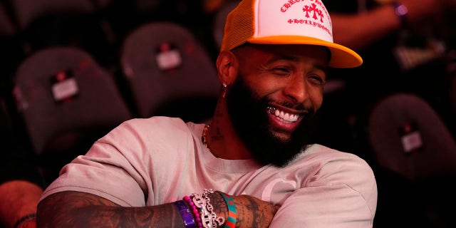 Odell Beckham Jr. is seen in attendance during the UFC 287 event at Kaseya Center on April 8, 2023 in Miami, Florida.