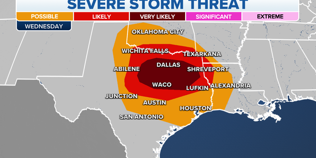 Severe storms forecast in the Plains on Wednesday