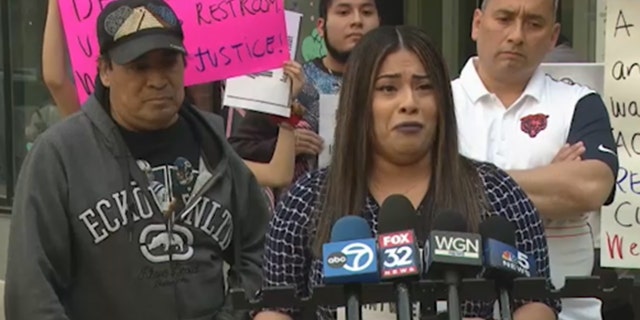 Jennifer Santoyo fights back tears as she explains how her father was humiliated after the incident.