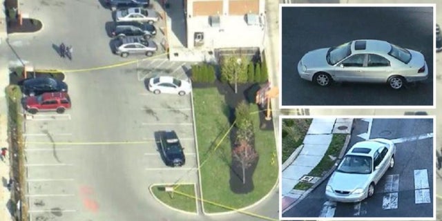 The scene where a woman was shot and killed in her vehicle with her 1-year-old son seated in the back while waiting in a Dunkin' Donuts drive-thru lane.