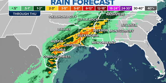 Rain forecast through Thursday across the country
