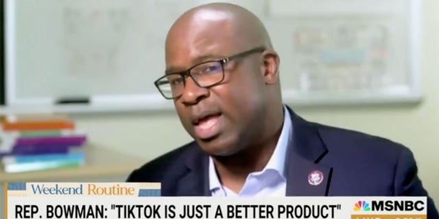 Rep. Jamaal Bowman said Sunday on MSNBC's "Inside With Jen Psaki" that he thinks TikTok is a better product that Instagram, Facebook and Twitter.