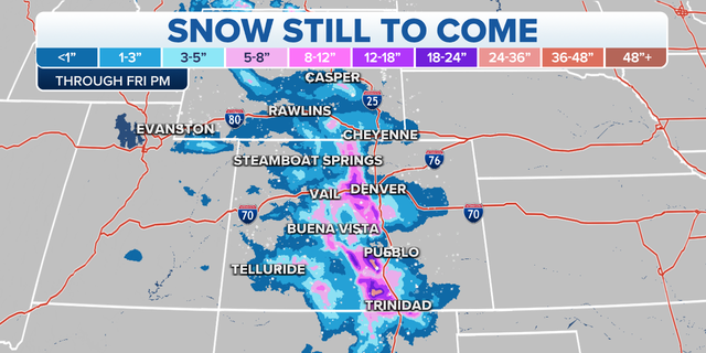 Snow forecast in the Rockies