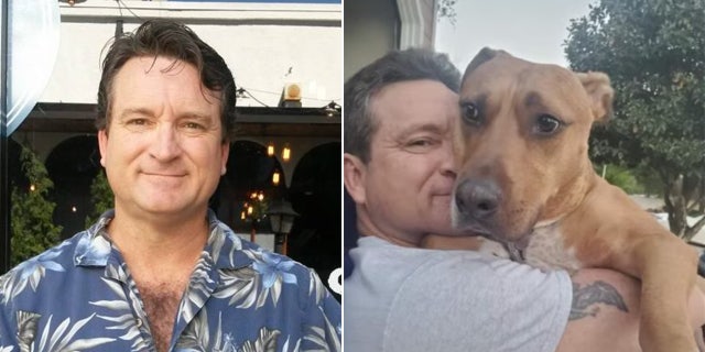 Randall Cooke poses with his dog Zephyr.